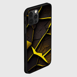 Чехол для iPhone 12 Pro Max Угольные разломы, цвет: 3D-черный — фото 2