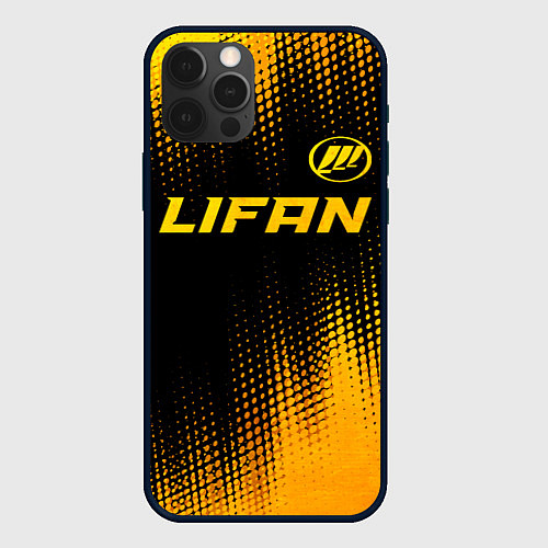 Чехол iPhone 12 Pro Max Lifan - gold gradient: символ сверху / 3D-Черный – фото 1
