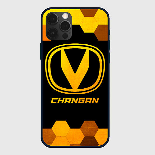 Чехол iPhone 12 Pro Max Changan - gold gradient / 3D-Черный – фото 1