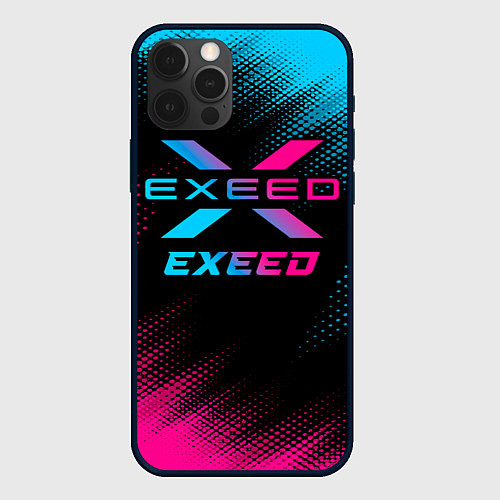 Чехол iPhone 12 Pro Max Exeed - neon gradient / 3D-Черный – фото 1