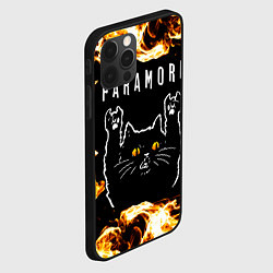 Чехол для iPhone 12 Pro Max Paramore рок кот и огонь, цвет: 3D-черный — фото 2