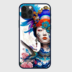 Чехол iPhone 12 Pro Max Japanese girl - irezumi - tattoo