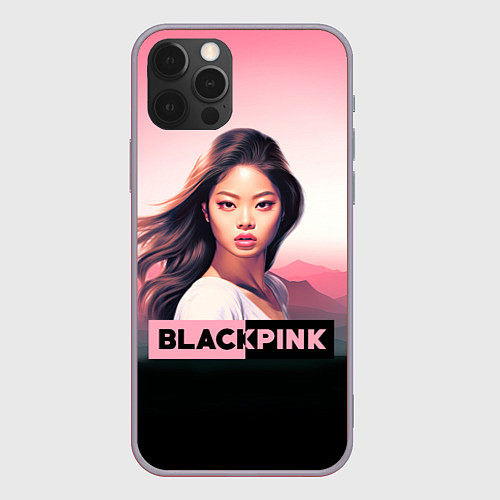 Чехол iPhone 12 Pro Max Солистка Blackpink / 3D-Серый – фото 1