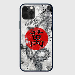 Чехол iPhone 12 Pro Max Dragon - white grunge