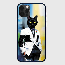 Чехол iPhone 12 Pro Max Cat fashionista - neural network - pop art