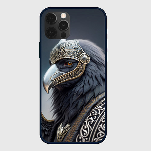 Чехол iPhone 12 Pro Max Ворон викинг / 3D-Черный – фото 1