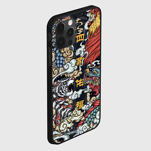 Чехол iPhone 12 Pro Max Japanese art / 3D-Черный – фото 2