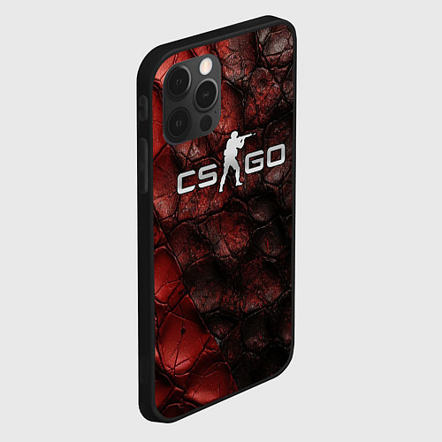 Чехол iPhone 12 Pro Max CS GO dark texture / 3D-Черный – фото 2