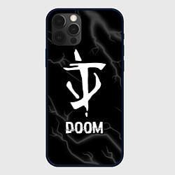 Чехол iPhone 12 Pro Max Doom glitch на темном фоне