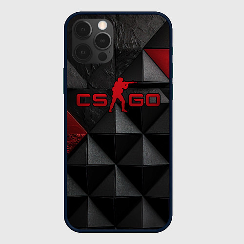 Чехол iPhone 12 Pro Max CS GO abstract texture / 3D-Черный – фото 1