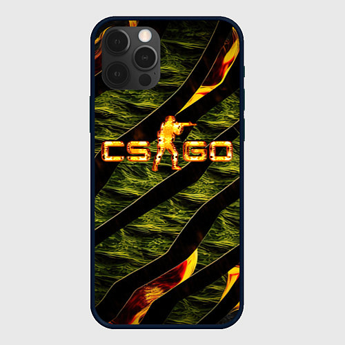 Чехол iPhone 12 Pro Max CS GO fire / 3D-Черный – фото 1
