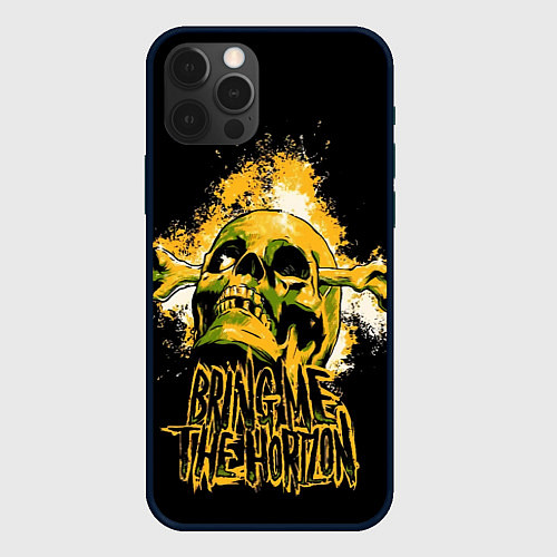 Чехол iPhone 12 Pro Max Bring me the horizon - skull / 3D-Черный – фото 1