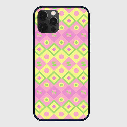 Чехол iPhone 12 Pro Max Pink yellow style / 3D-Черный – фото 1