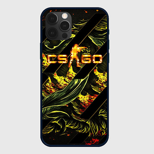 Чехол iPhone 12 Pro Max CS GO fire logo / 3D-Черный – фото 1