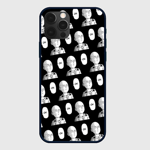 Чехол iPhone 12 Pro Max Saitama - ok pattern / 3D-Черный – фото 1