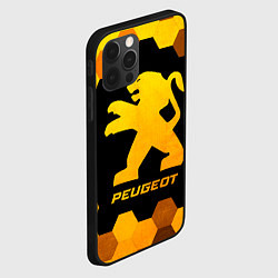 Чехол для iPhone 12 Pro Max Peugeot - gold gradient, цвет: 3D-черный — фото 2