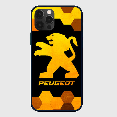 Чехол iPhone 12 Pro Max Peugeot - gold gradient / 3D-Черный – фото 1