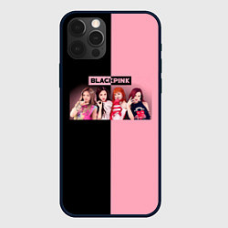 Чехол для iPhone 12 Pro Max Черно-розовый градиент Black Pink, цвет: 3D-черный