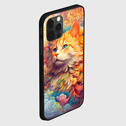 Чехол для iPhone 12 Pro Max Рыжий кот в цветных облаках, цвет: 3D-черный — фото 2