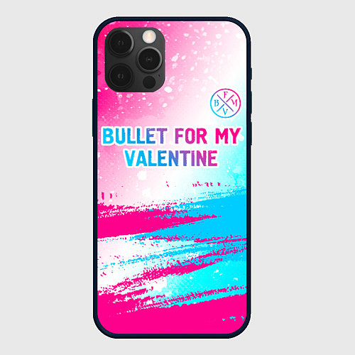 Чехол iPhone 12 Pro Max Bullet For My Valentine neon gradient style: симво / 3D-Черный – фото 1