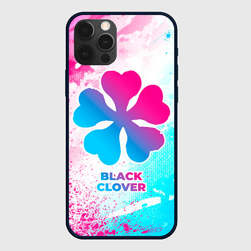 Чехол iPhone 12 Pro Max Black Clover neon gradient style / 3D-Черный – фото 1