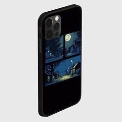 Чехол для iPhone 12 Pro Max Комикс ночная деревня, цвет: 3D-черный — фото 2