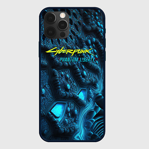 Чехол iPhone 12 Pro Max Cyberpunk ice blue / 3D-Черный – фото 1