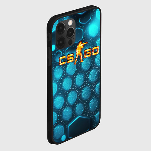 Чехол iPhone 12 Pro Max CS GO blue neon / 3D-Черный – фото 2