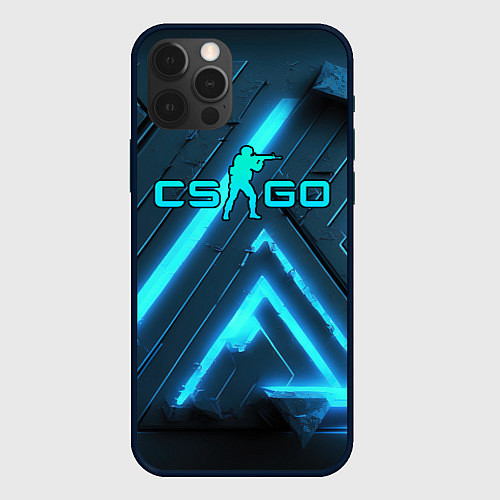 Чехол iPhone 12 Pro Max Counter strike neon style / 3D-Черный – фото 1