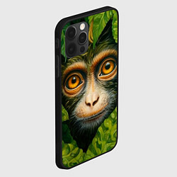 Чехол для iPhone 12 Pro Max Обезьянка в джунгли, цвет: 3D-черный — фото 2