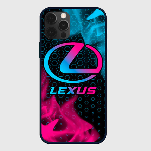 Чехол iPhone 12 Pro Max Lexus - neon gradient / 3D-Черный – фото 1