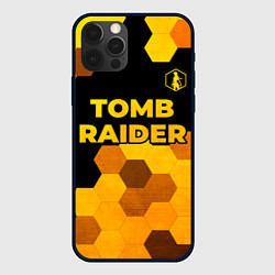 Чехол iPhone 12 Pro Max Tomb Raider - gold gradient: символ сверху