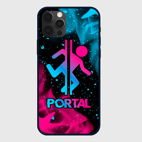 Чехол iPhone 12 Pro Max Portal - neon gradient / 3D-Черный – фото 1