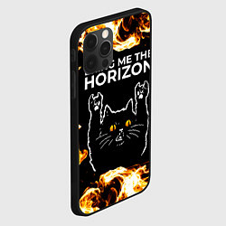 Чехол для iPhone 12 Pro Max Bring Me the Horizon рок кот и огонь, цвет: 3D-черный — фото 2