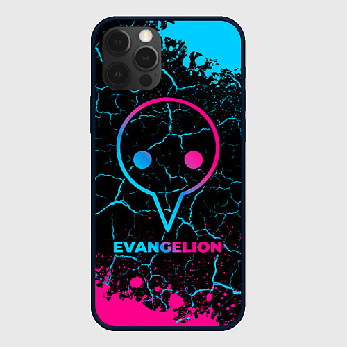 Чехол iPhone 12 Pro Max Evangelion - neon gradient / 3D-Черный – фото 1