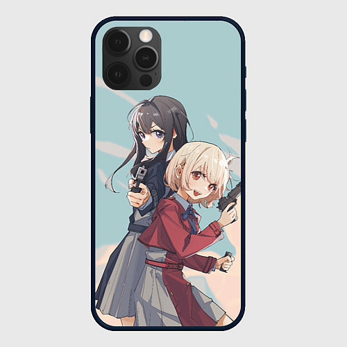 Чехол iPhone 12 Pro Max Takina Inoue and Chisato Nishikigi - Lycoris Recoi / 3D-Черный – фото 1