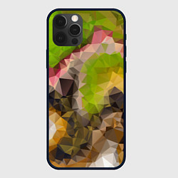 Чехол для iPhone 12 Pro Max Green brown pattern, цвет: 3D-черный