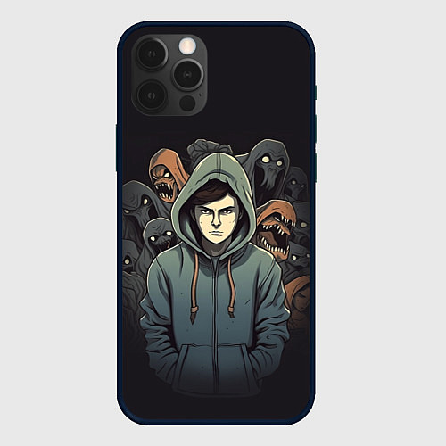 Чехол iPhone 12 Pro Max Крик страха / 3D-Черный – фото 1