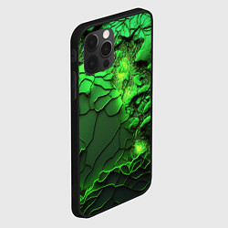 Чехол для iPhone 12 Pro Max Объемная зеленая текстура, цвет: 3D-черный — фото 2