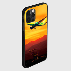Чехол для iPhone 12 Pro Max S7 Боинг 737 Оранжевый закат, цвет: 3D-черный — фото 2