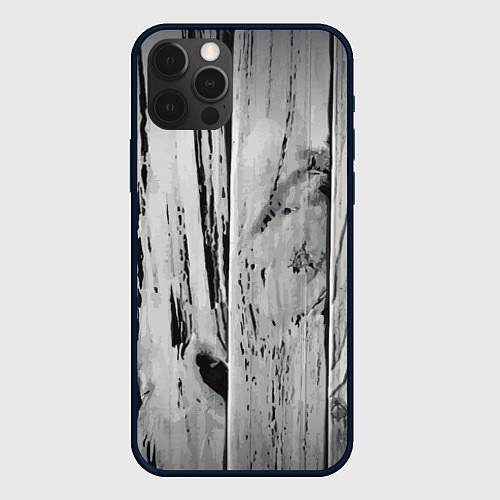 Чехол iPhone 12 Pro Max Grey wood / 3D-Черный – фото 1