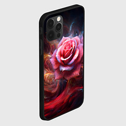 Чехол для iPhone 12 Pro Max Алая космическая роза - Нейросеть, цвет: 3D-черный — фото 2