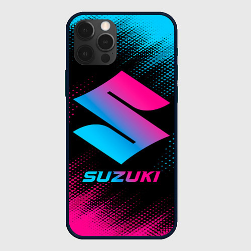 Чехол iPhone 12 Pro Max Suzuki - neon gradient / 3D-Черный – фото 1