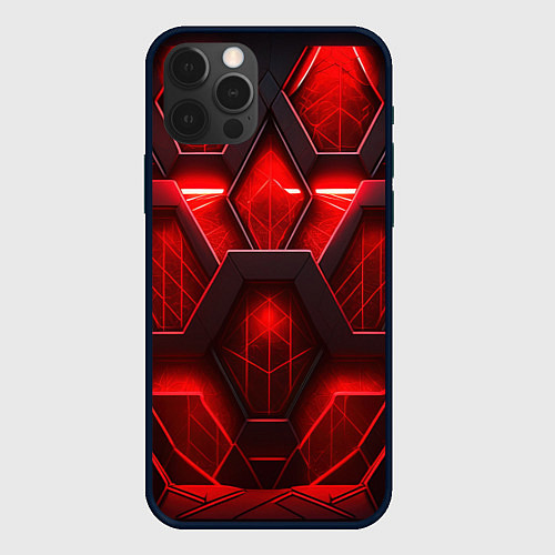 Чехол iPhone 12 Pro Max Red space abstract / 3D-Черный – фото 1