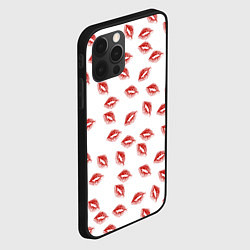 Чехол для iPhone 12 Pro Max Поцелуи - паттерн, цвет: 3D-черный — фото 2