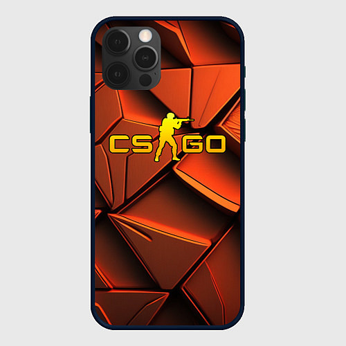 Чехол iPhone 12 Pro Max CSGO orange logo / 3D-Черный – фото 1