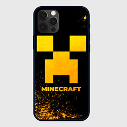 Чехол для iPhone 12 Pro Max Minecraft - gold gradient, цвет: 3D-черный