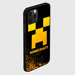 Чехол для iPhone 12 Pro Max Minecraft - gold gradient, цвет: 3D-черный — фото 2
