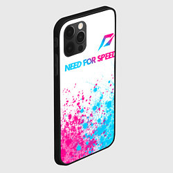 Чехол для iPhone 12 Pro Max Need for Speed neon gradient style: символ сверху, цвет: 3D-черный — фото 2