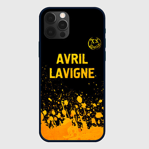 Чехол iPhone 12 Pro Max Avril Lavigne - gold gradient: символ сверху / 3D-Черный – фото 1